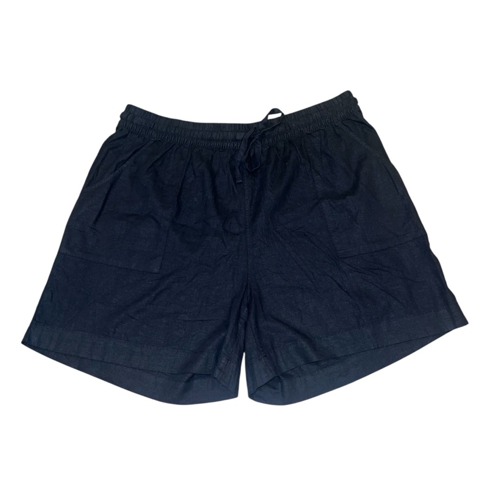 Cynthia Rowley Women’s Sz 1X Black Linen Blend Shorts Pull On Drawstring NWOT